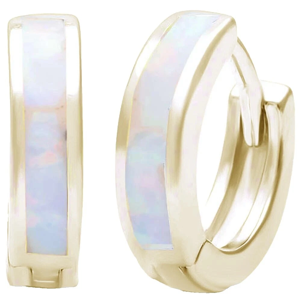 Opal Huggie Pendientes de Moda