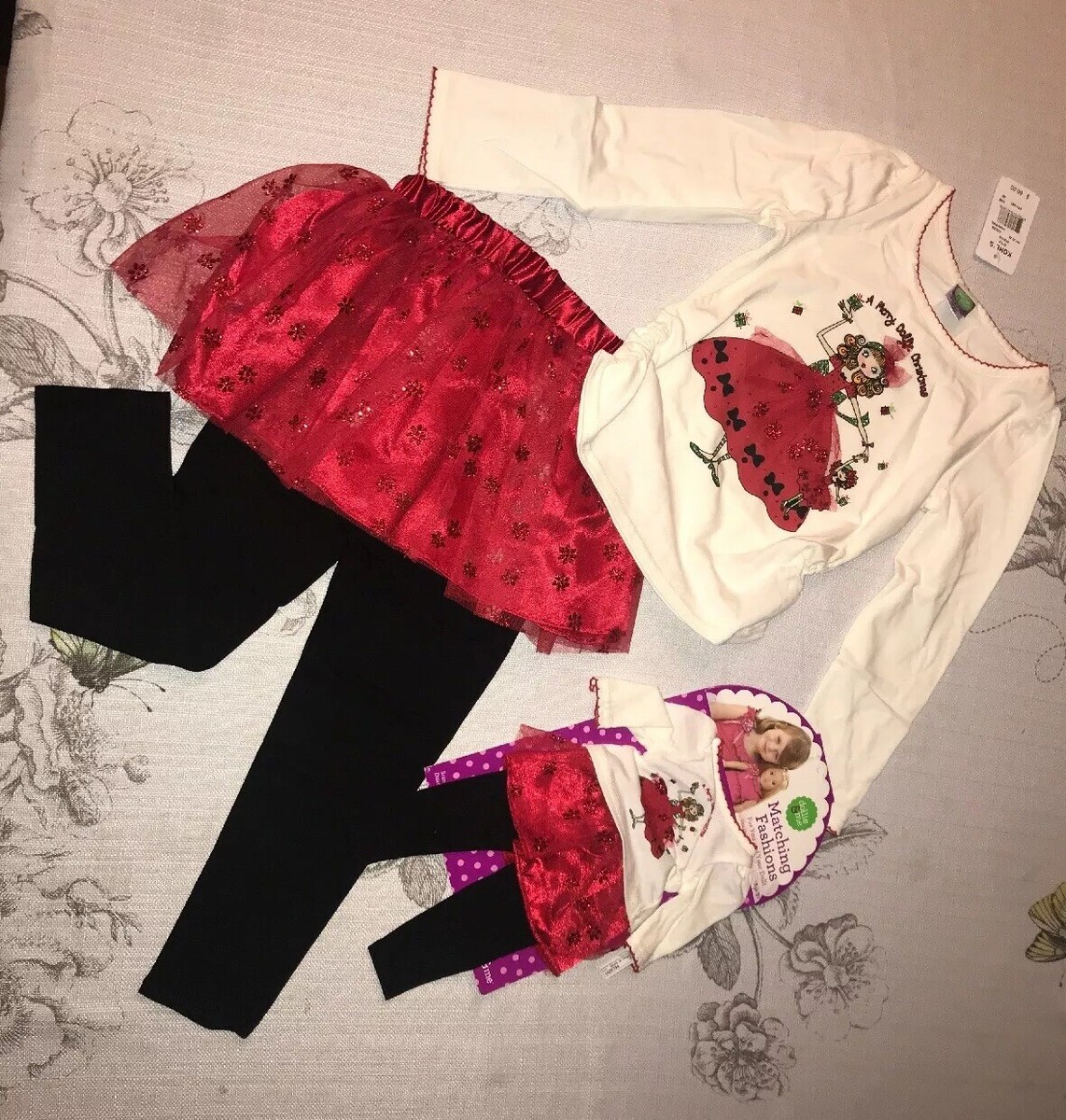 Dollie & Me Girls Red Holiday Christmas Party Dress Outfit Tutu Size 6X