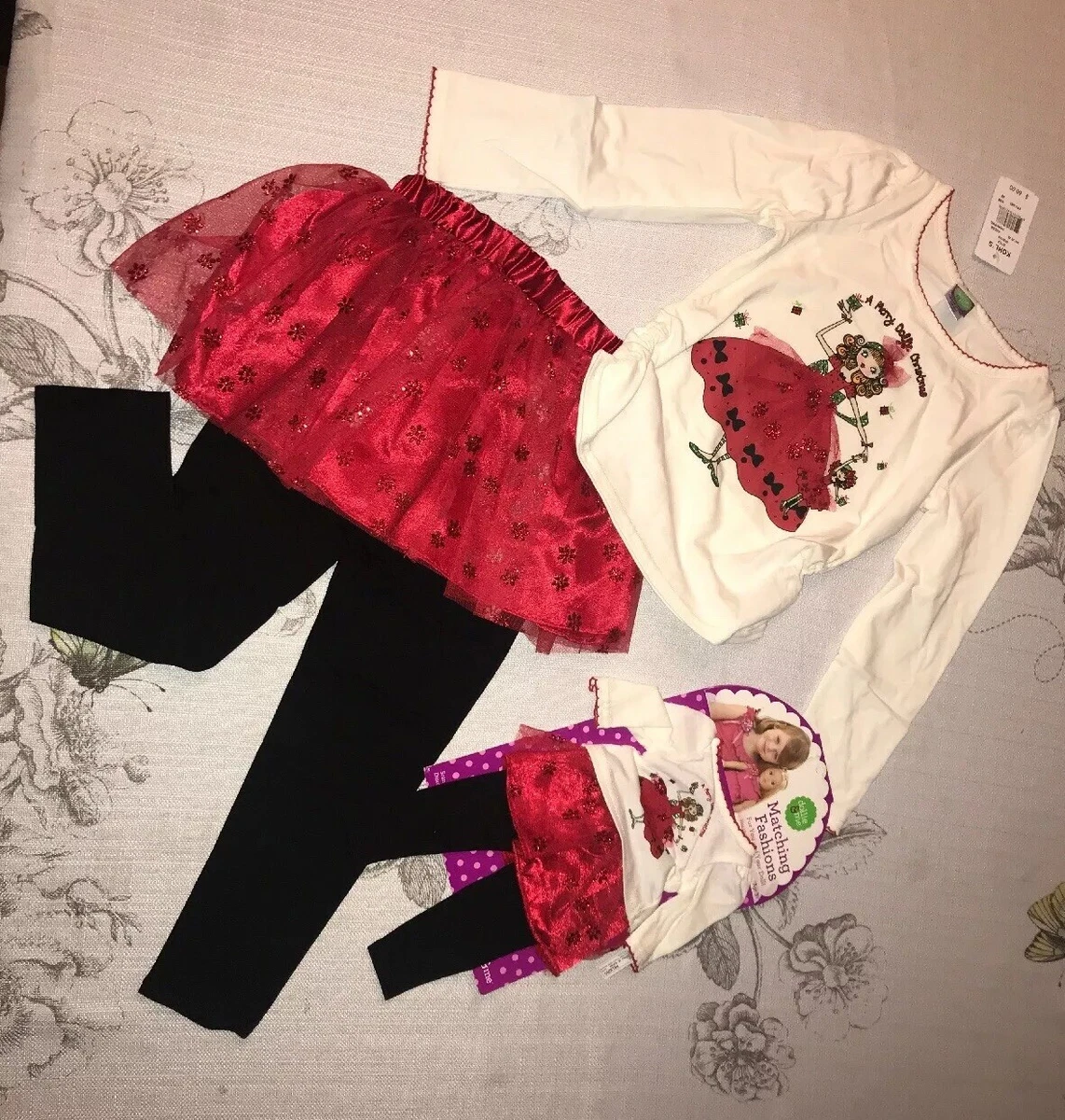 doll and me christmas dress Girl 11-12 and Doll Matching Christmas Dress Outfit fit American Girl Dollie Me