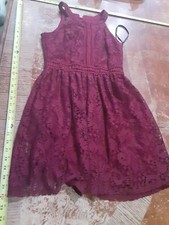 By & By Burgundy Lace Midi Dress Fancy Size 7 #S53