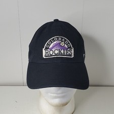 MLB Colorado Rockies Large Team Logo Patch 47 Brand Strapback Hat Baseball Cap
