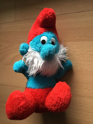 Papa Schlumpf 1981 Plüschtier Peyo Wallace Berrie W/Etiketten