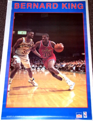 SPORTS POSTER WAREHOUSE BERNARD KING Washington Bullets NBA Basketball Vintage Original 22x34 POSTER
