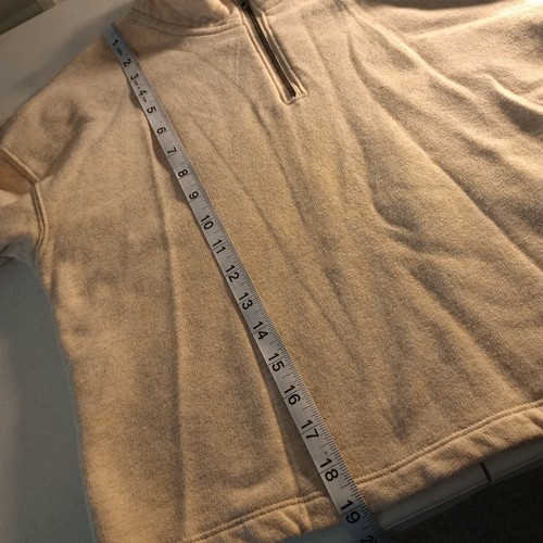 Old Navy Girls 1/4 Zip Sweatshirt Cropped Boxy Ivory Size XL 14/16 - Picture 7 of 7