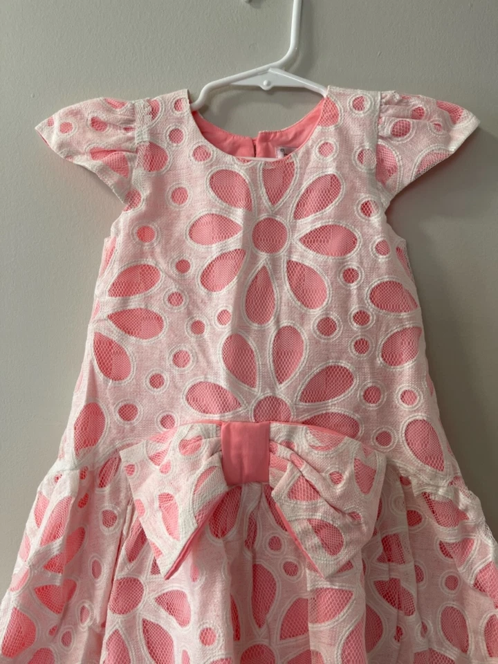 VESTIDO G018 NUEVO SIN ETIQUETAS HALABALOO NIÑA LAZO FLOR TALLA 4 Foto 4 de 4