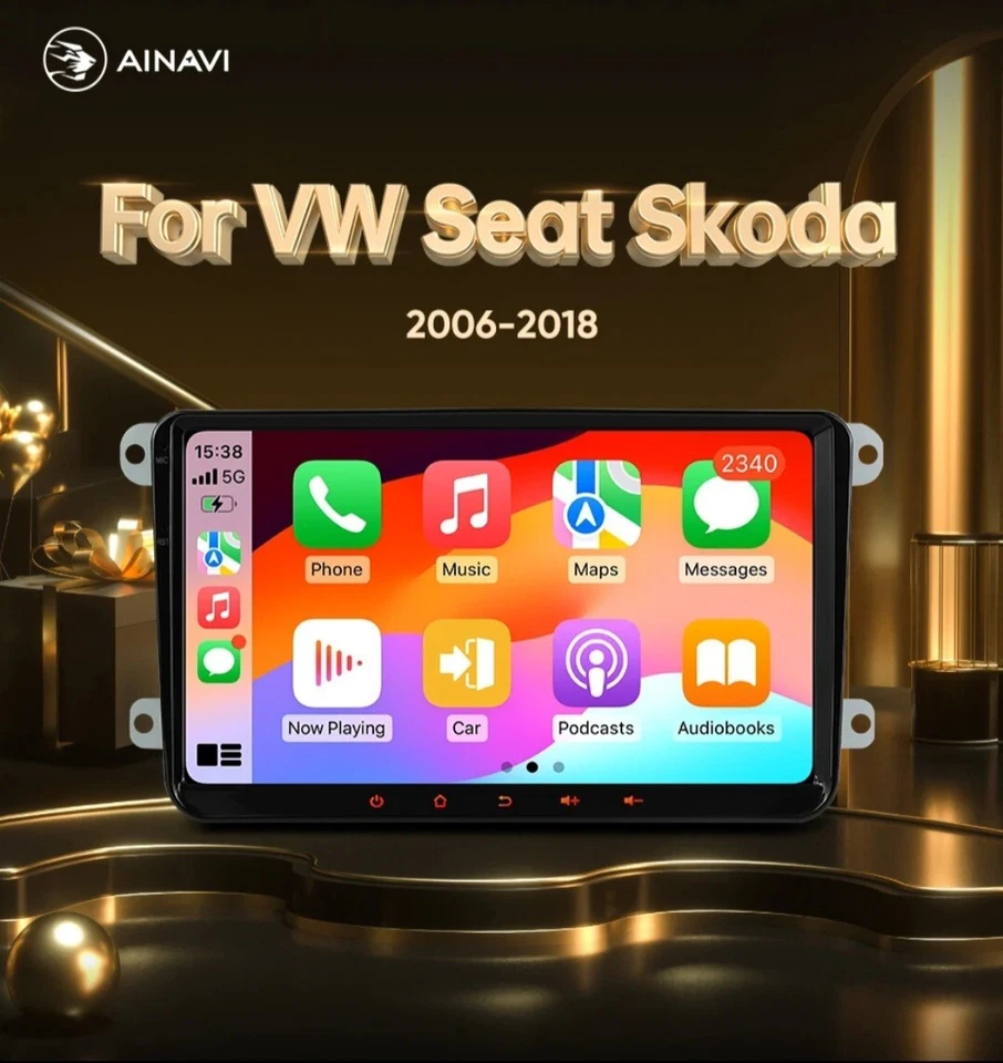 AUTORADIO ANDROID 6/128GB VOLKSWAGEN GOLF POLO PASSAT SKODA SEAT STEREO AUTO GPS - Immagine 2 di 4