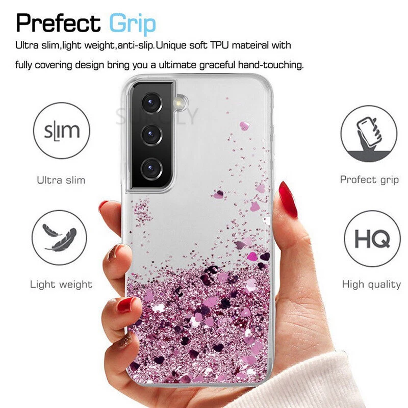 Funda Carcasa Transparente Brillo Arena Rápida Para Samsung S24 Ultra S23 S20 FE A54 A52 A14 Foto 4 de 4