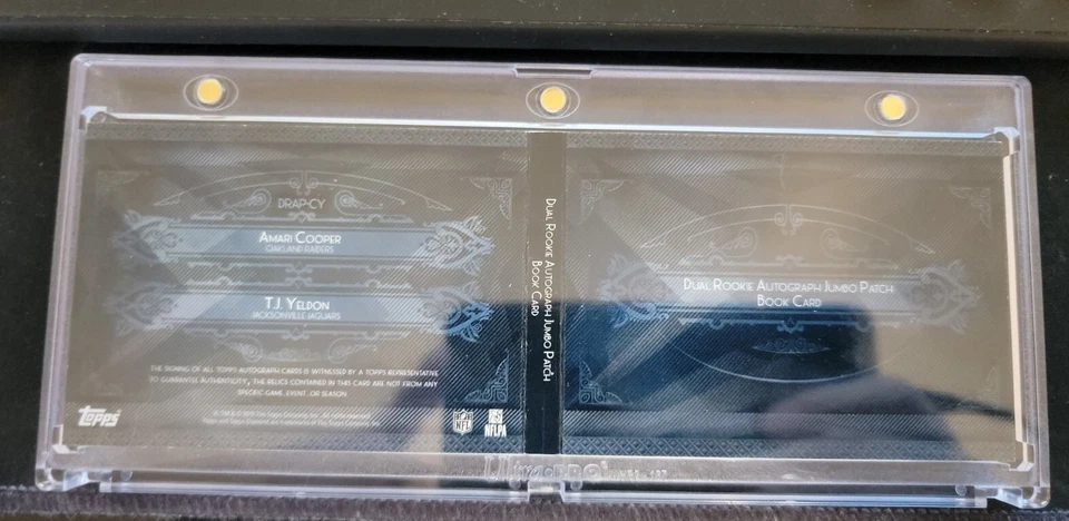 2015 Topps Diamond football  Dual Rookie Auto Jumbo Patch Book Amari Cooper 8/10 - Image 4 of 4