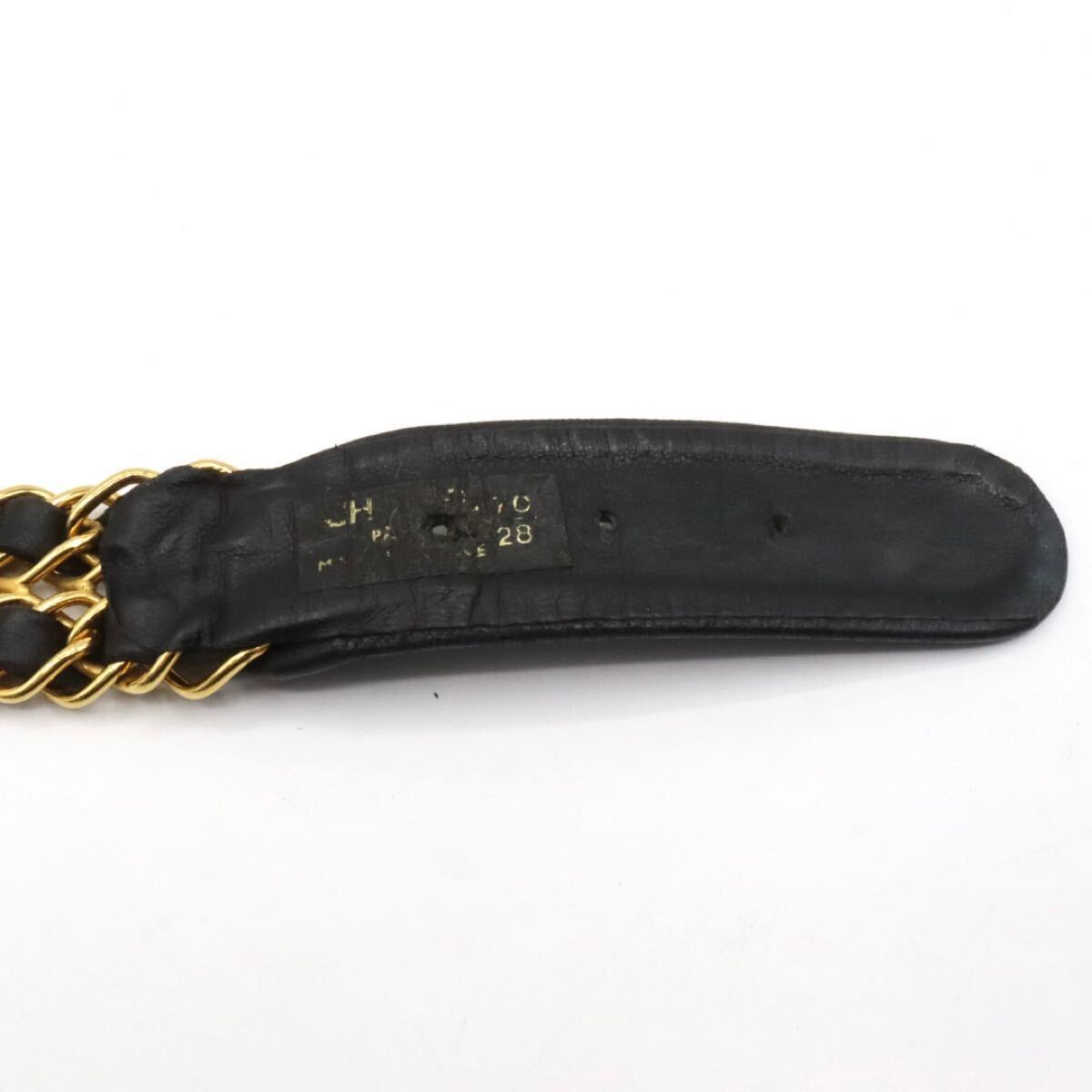 Chanel Chain Leather Belt 28/70 Black Gold Good Condition | eBay