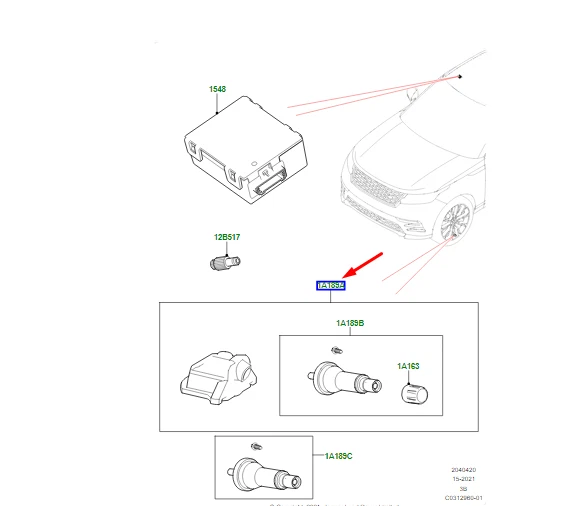 Land Rover Range Rover Velar L560 TPMS-Sensor-Kit LR156918, neues Original - Image 4 of 4