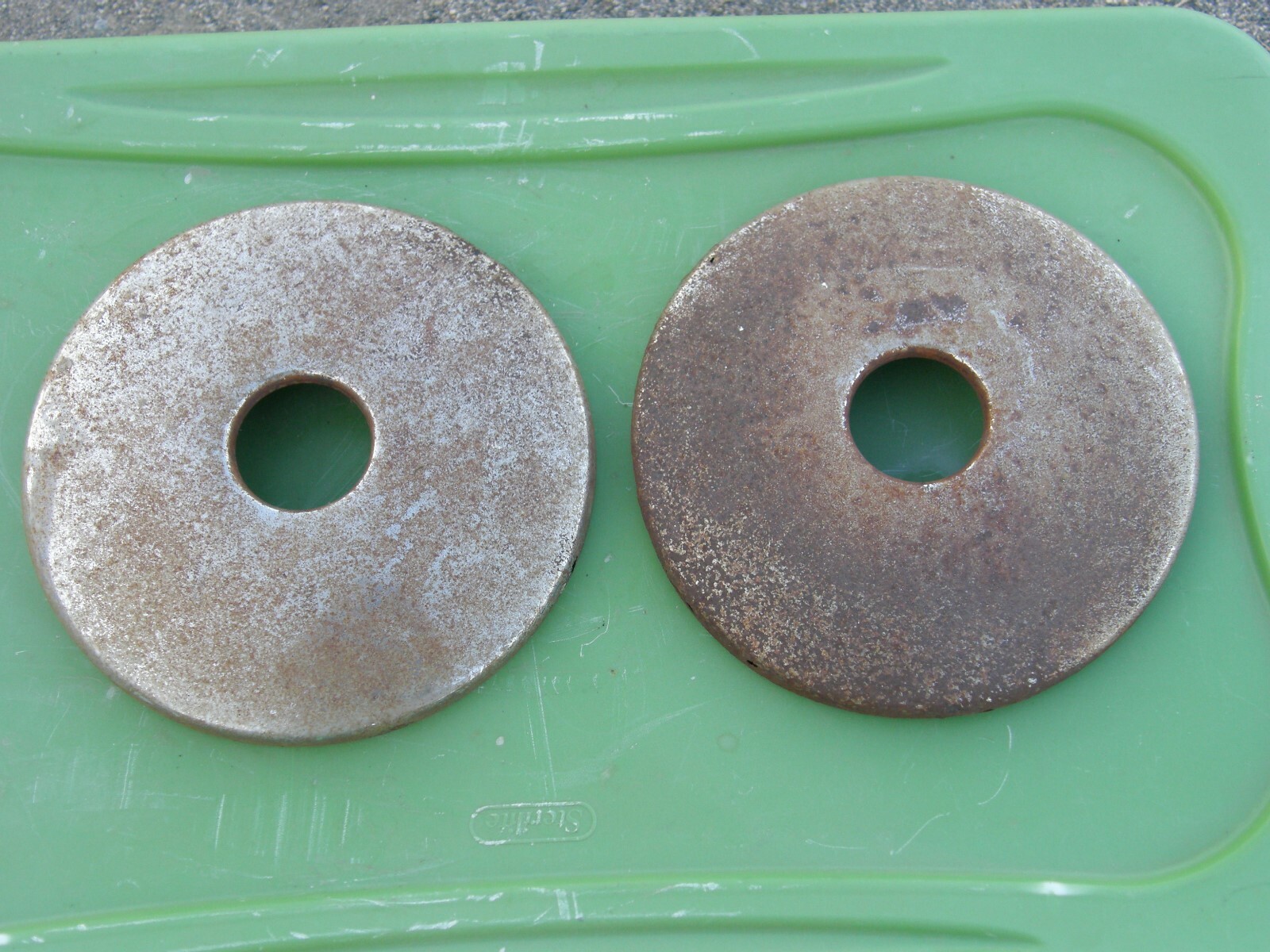 Vintage Boat Trailer Hubcaps 10 Inch with 2 1/4 Center Axle Hole