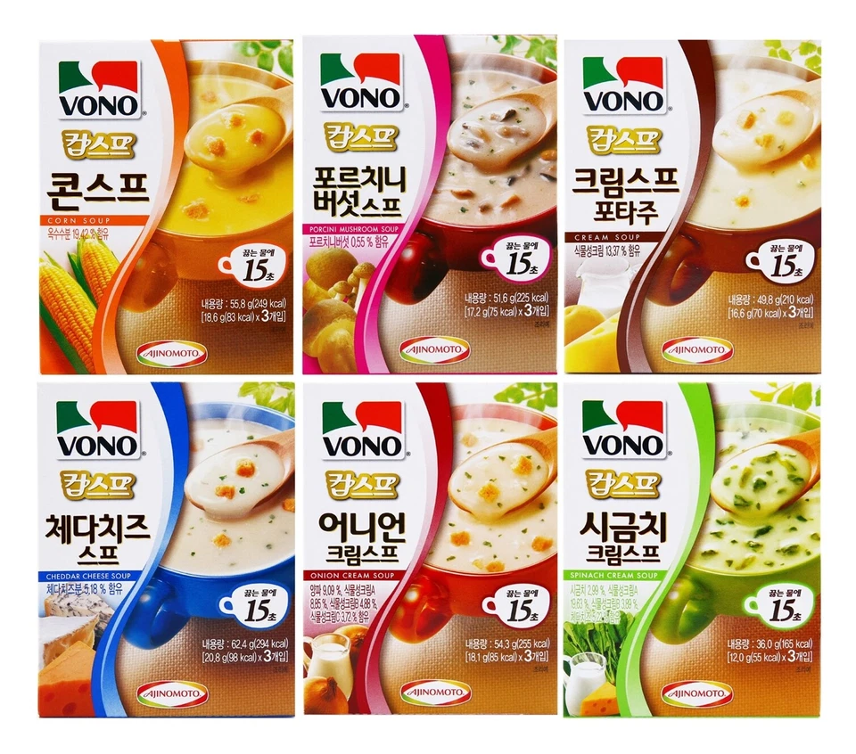 Japanese AJINOMOTO VONO Instant Cup Soup Series CORN MUSHROOM CREAM CHEESE
