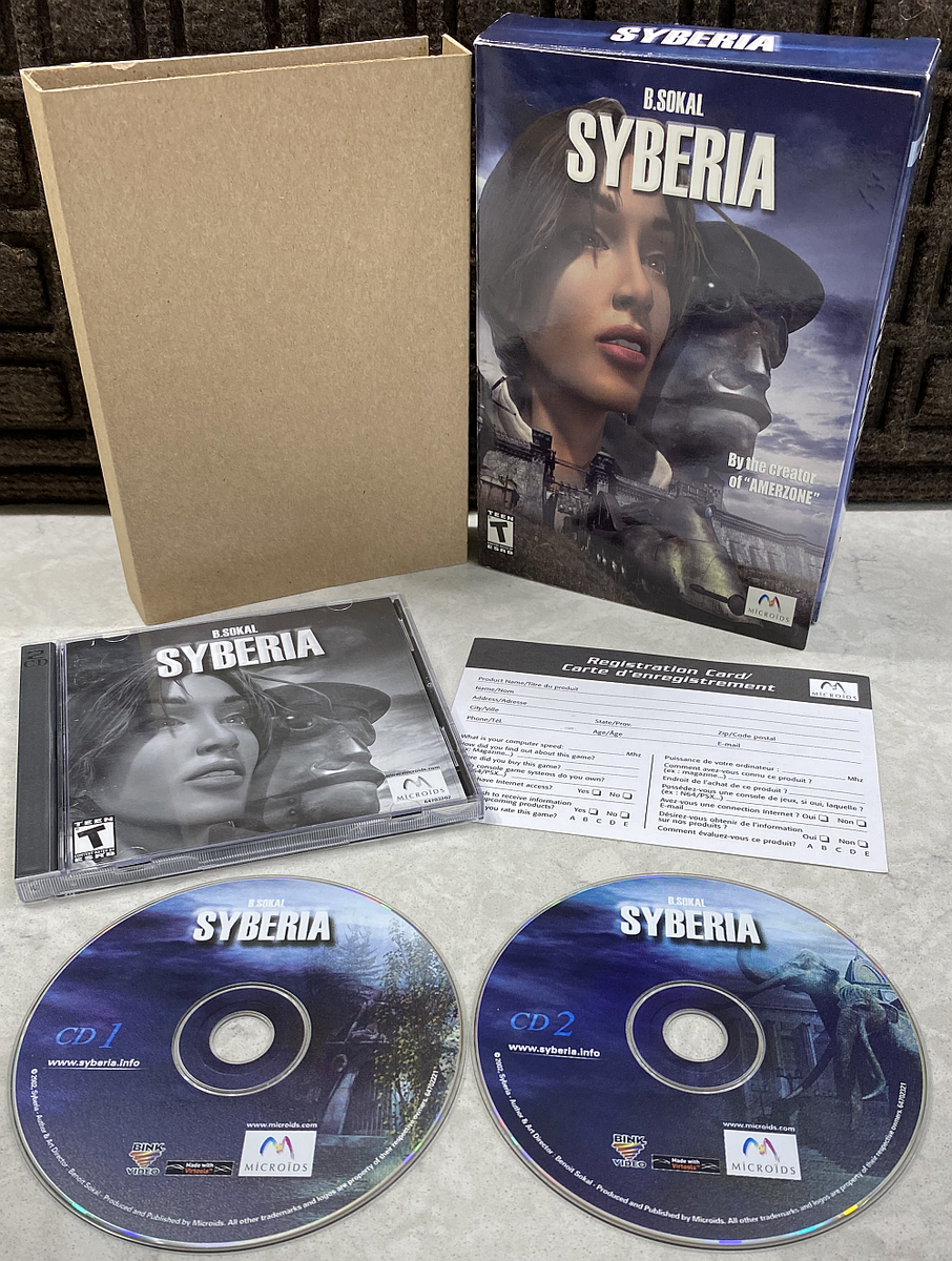 SYBERIA (B. Sokal, Windows PC Game) w/ Box, 2 Discs, Manual