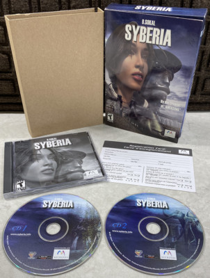 SYBERIA (B. Sokal, Windows PC Game) w/ Box, 2 Discs, Manual, & Registration Card