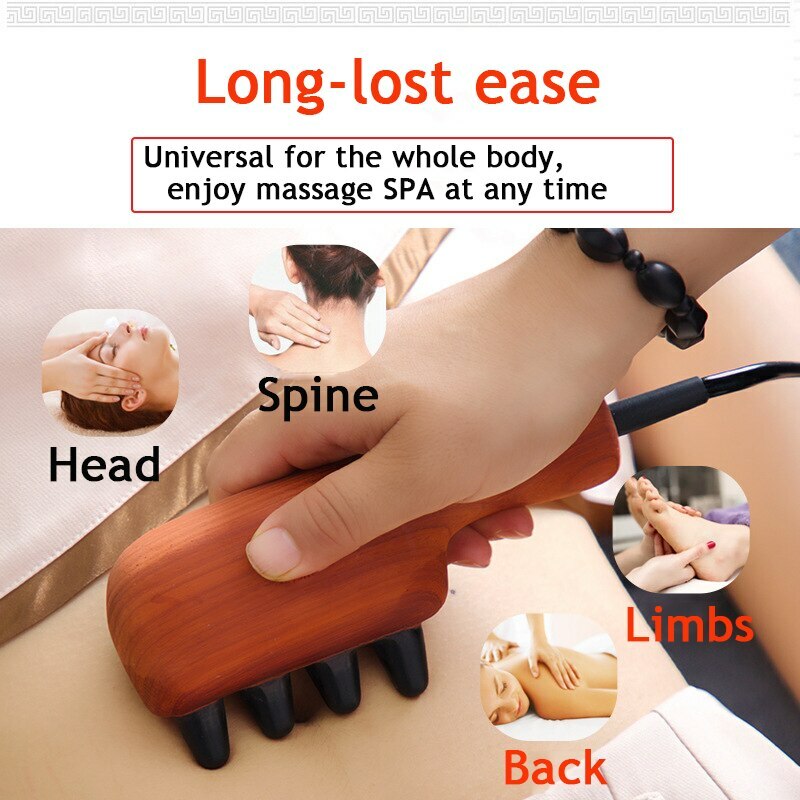 Energy Stone Electric Gua sha Massager Relax Pain Relief Heating Anti Cellulite Cena specjalna GORĄCA