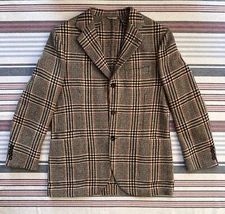 Drake’s London Prince of Wales Check Tweed Blazer Size 42 (52EU) Wool Jacket