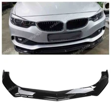 For BMW 4 Series F32 F33 F36 Grossy Black Front Bumper Lip Spoiler Splitter Kit