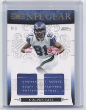 2010 National Treasures #32 Golden Tate NFL Gear RC Dual Laundry Tag #10/15