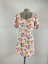 Rixo x Target Floral Button Up Mini Dress Puff Sleeves Size 4
