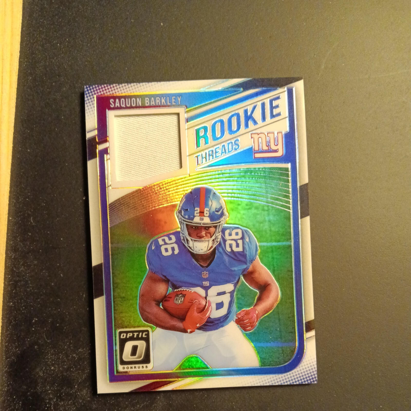2018 Saquon Barkley Donruss Optic - Rookie Threads #RT-SB  patch, RC  # 18/50