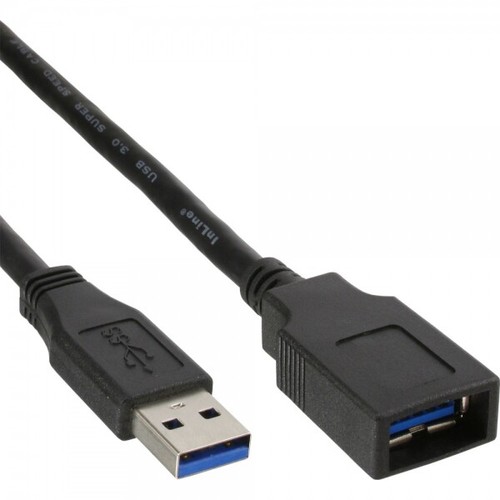 InLine USB 2.0 Verlängerungskabel – 1 M, Stecker/Buchse Typ-A, Schwarz