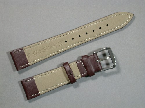 hochwertiges echt Kalbsleder Uhrenarmband D-Braun Gepolstert 19mm S-Breite 6807 - Bild 2 von 2