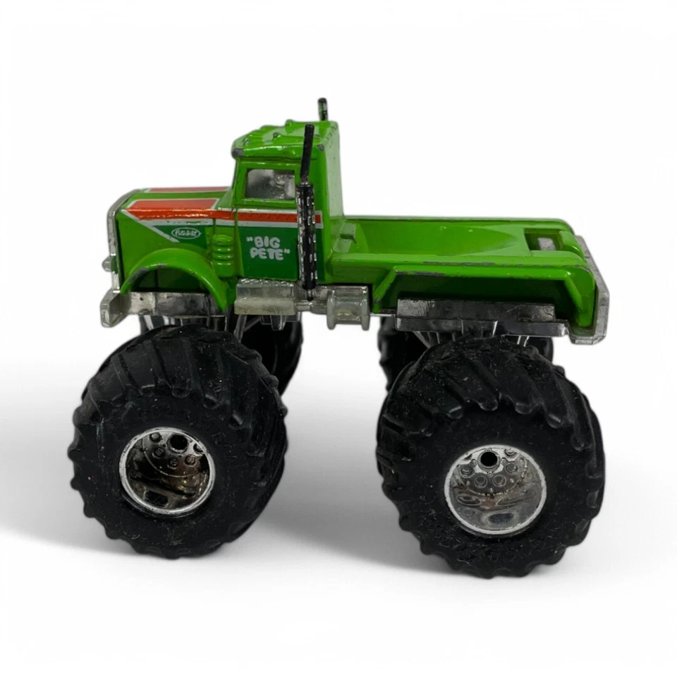Vintage Matchbox Super Chargers BIG PETE Monster Truck 4x4 1987 Verde Peterbilt - Imagem 4 de 4