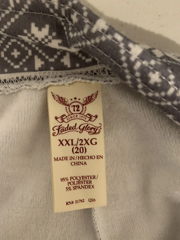 Leggings Desteñidos Gloria Gris/Blanco Patrón Copo de Nieve - XXL Foto 3 de 3