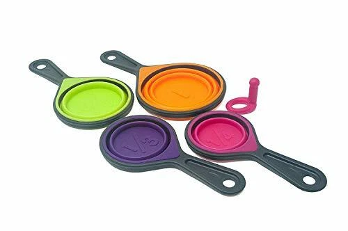 Collapsible Silicone Measuring Cups and Plastic Spoons 8 Piece Set | Multi-Color - Image 3 of 4