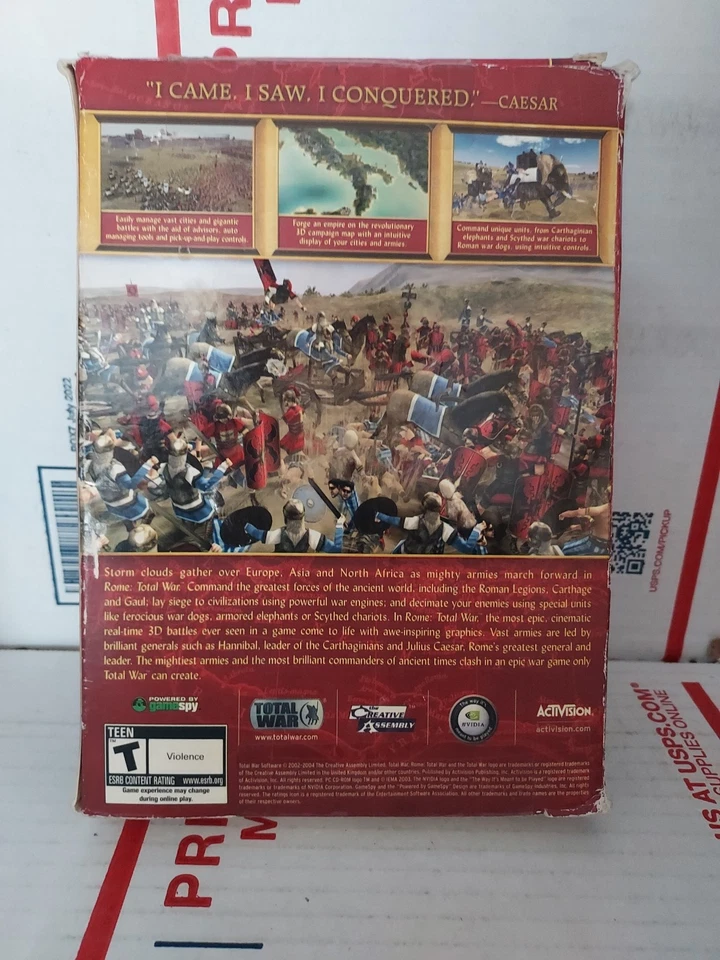 Rome Total War PC 2004 Complete Small Box Game Set 3 Discs Manual No Keys #162f - Image 2 of 2