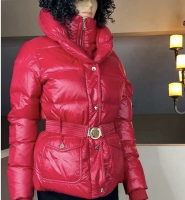 GUESS Limited Editorial Edition Red Puffer Duck Feather Jacket Women's Size XS