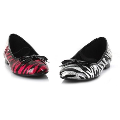 Ellie Girls Zebra Ballet Flats 013 Slip-On Shoe Bow Accent
