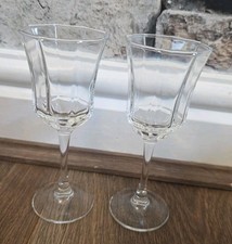 Moet & Chandon Petite Liqueur Champagne  2 x Octagon rim Glasses Vintage 1980's