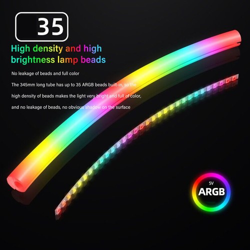 2Pcs Argb Water Cooling Tube Programmable 360 Degree Panoramic Diy Soft Li AM - Afbeelding 23 van 24