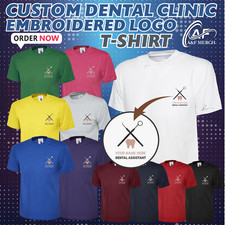 Personalised Embroidered Dental Assistant Tooth Dentist Work T-Shirt Uniform
