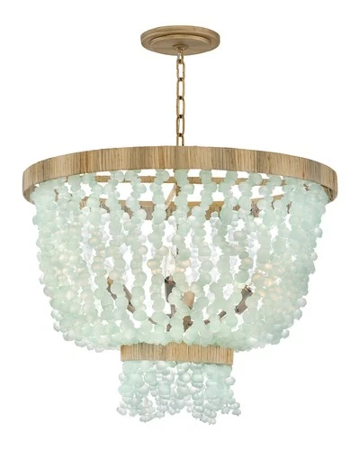 Fredrick Ramond FR30206 Dune 6 Light 25"W Beaded Waterfall - Burnished Gold / - Picture 2 of 3