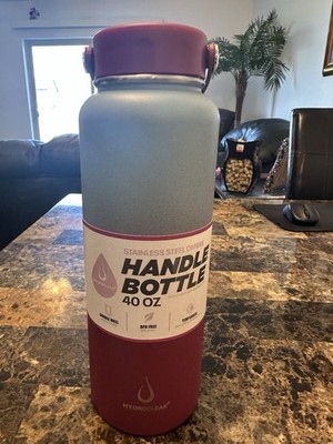 HydroClear 40oz STAINLESS STEEL HANDLE BOTTLE RED-OMBRE