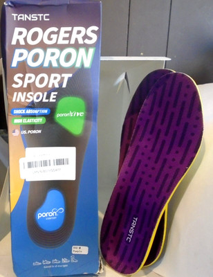 Open Box-Tanstc Rogers Poron Sport Purple Pain Relief Insoles X02 Medium