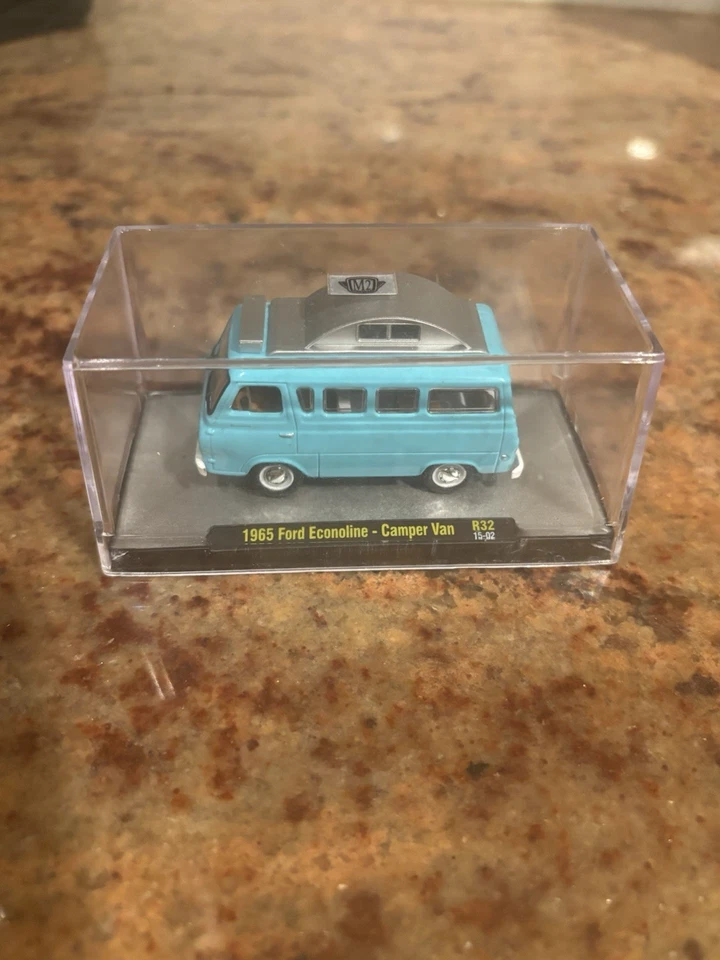 M2 Machines 1965 Ford Econoline camper van. Mint. Light green w/spare tire. 1:64 - Image 2 of 2