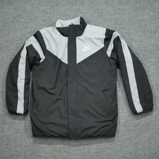 Nike Jacket Youth Large 14 16 Black Grey Reversible Fleece Lined Boys