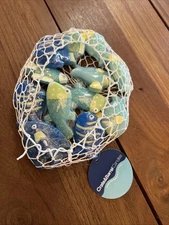 Crate And Barrel Fish Floating Candles(12) 2 Of Each 6 Different Fish Net Bag C2