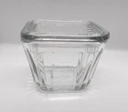 Vintage Anchor Hocking ribbed glass refrigerator dish with lid.