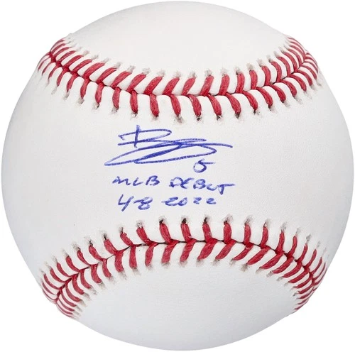 Bryson Stott Philadelphia Phillies Signed Baseball with "MLB Debut 4-8-22" Insc