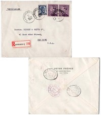 Belgium 50c Coat of Arms and 2F King Leopold III (2) 1939 Antwerpen Registered t