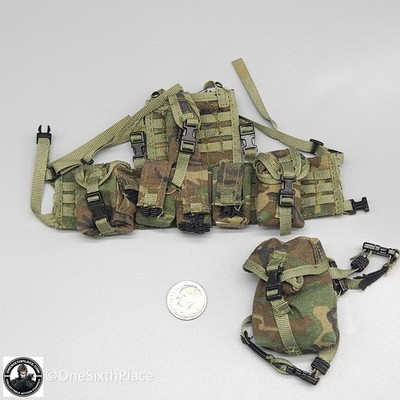 1:6 Dragon Army Ranger Woodland Camo RACK Chest Rig w/ Pouches for