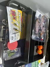 Hard Case Gray Plastic Fishing Tackle Box Organizer w/ Removable Tray Insert