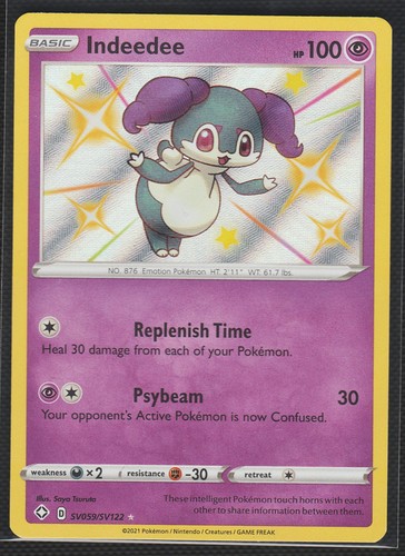 Indeedee SV059/SV122 Shining Fates: Shiny Vault Shiny Holo Rare NM Pokemon