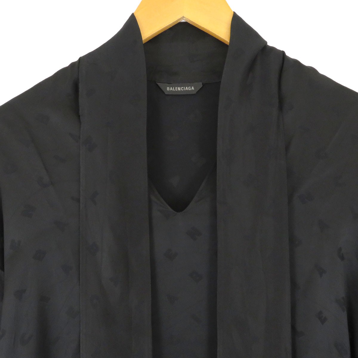 BALENCIAGA logo bowtie blouse Women black 【A】 thumbnail 6