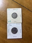 Old Canadian Coins 1929 Ten Cents & 1953 5 Cents Silver Coins