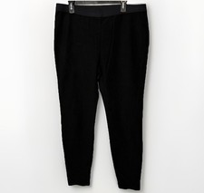 Eileen Fisher Textured Stretch Rib Tapered Ankle Pant XL Black Minimalist Comfy